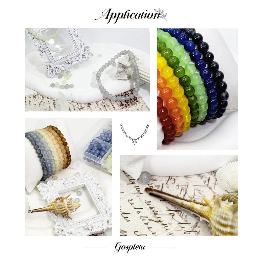 Gaspletu 2600PCS 6mm Glass Beads for Jewelry Making, 48 Colors Crystal Beads Bracelets Making Kit, Christmas Colors 2 Box Round Beads Suitable for Beginners