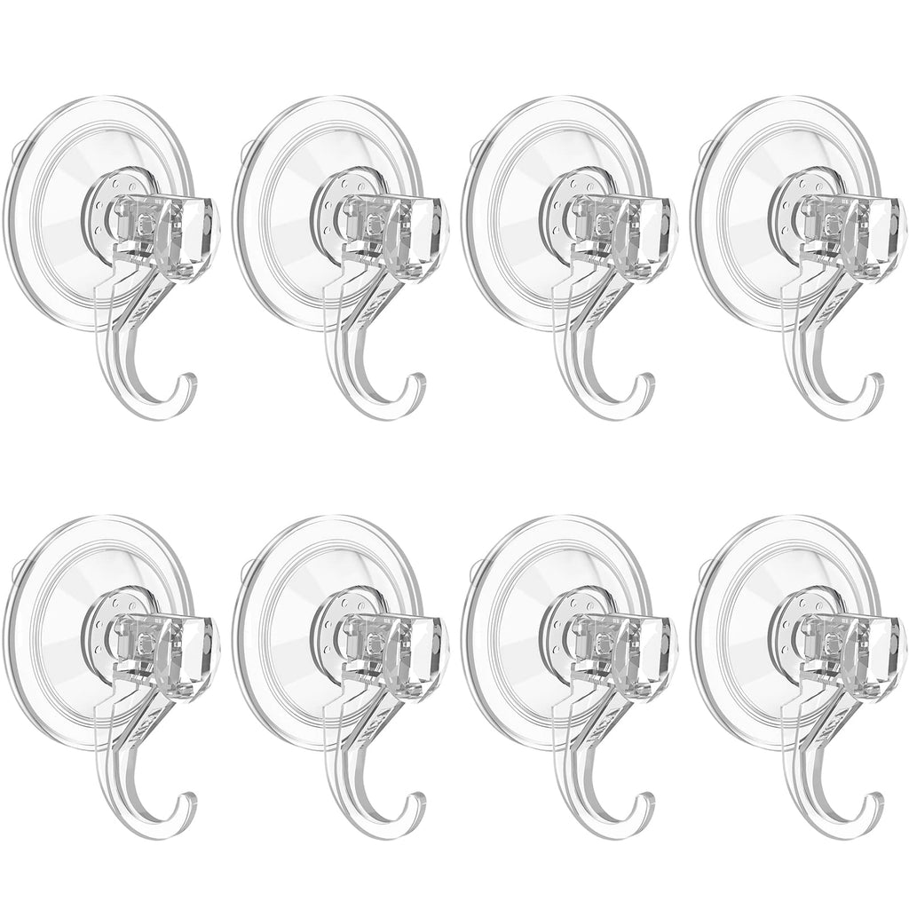 VIS'V Wreath Hanger, Large Clear Heavy Duty Suction Cup Wreath Hooks 22 LB Removable Strong Window Glass Door Suction Cup Wreath Holder for Halloween Christmas Wreath Decorations - 8 Pcs