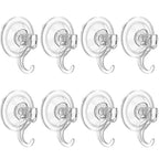 VIS'V Wreath Hanger, Large Clear Heavy Duty Suction Cup Wreath Hooks 22 LB Removable Strong Window Glass Door Suction Cup Wreath Holder for Halloween Christmas Wreath Decorations - 8 Pcs