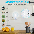Electronic Flying Insect Trap 2 Pack Plug in Flea Mosquito Fly Catcher Gnat Moth Bug Killer with Night Light UV Attractant and Sticky Boards for Home Office Garage