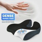 Raised Tail & Wide U-Shaped Memory Foam Seat Cushion for Hemorrhoid/Hip/Coccyx Pain Relief During Long Sitting/Driving - Seat Cushion for Office Chair,Car Seat,Wheelchair(Mesh Cover,Black)