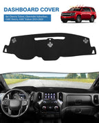 FIILINES Dash Cover Compatible with Chevy Chevrolet Tahoe Suburban/GMC Sierra Yukon 2015-2020 Dashboard Mat Cover Sunshade Nonslip Mesh Protector No Glare Accessories