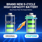 GBA Battery, Upgraded 2800mAh Ultra High Capacity Rechargeable Lithium-ion Battery for Nintendo GBA SP Gameboy Advance SP AGS-001 with Screwdriver