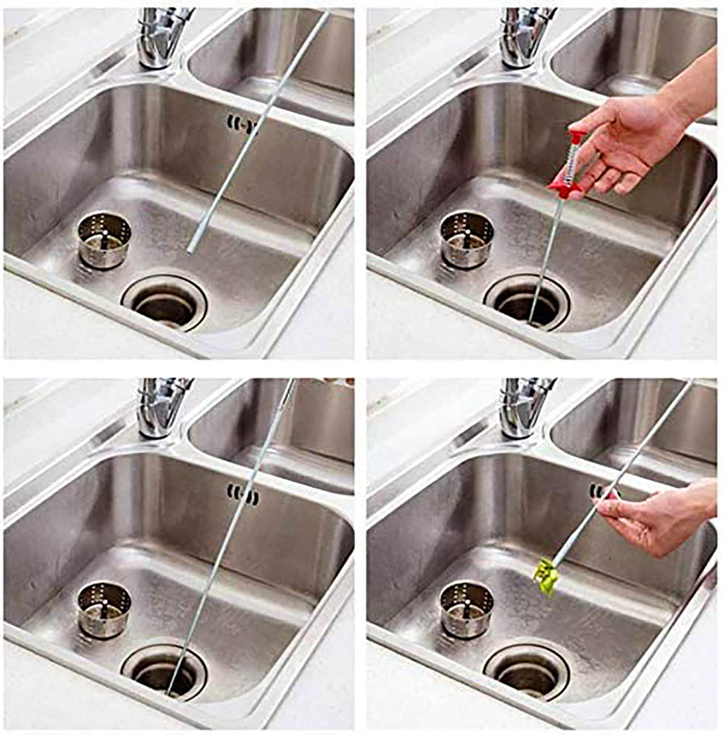 Drain Snake, Drain Clog Remover - Gutter Cleaning Tools Drain Cleaner for Toilet Sewer Shower Kitchen Bathroom Tub Clogged Drains Opener Cleaning Tool, Flexible Grabber Claw Pick Up Reacher (35 inch)