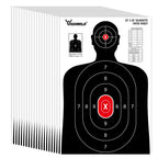 Shooting Range Silhouette Paper Target - 23X35 Inches - Suitable for Handguns, Rifles, Airguns, BB Guns (20 Pack, White & Black)