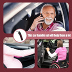 KOUNATSURI Car Door Handle for Elderly Car Handle Assist Support Handle Multifunction Handle Car Door Latch Handle for Seniors and Handicapped Red
