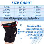 Nvorliy Plus Size Knee Brace for Knee Pain, Extra Large Knee Brace for Women and Men, Adjustable Knee Support with Side Stabilizers for Knee Pain Relief, Arthritis, ACL, LCL, MCL, Injury Recovery (3XL/4XL, Black)
