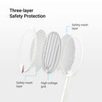 ASPECTEK Upgraded 3000V Electric Fly Swatter for Indoor and Outdoor, Portable, Foldable, Rechargeable with Improved Battery Life, Fly Zapper USB Charging Cable