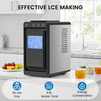 COWSAR Ice Maker Countertop, Portable Ice Machine with Self-Cleaning, 26Lbs/24Hrs, 8 Bullet Ice in 6 Mins with 2 Sizes, Scoop & Basket, Quiet Compact Ice Makers Countertop for Home/Kitchen/Camping