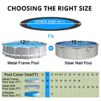 QH.HOME Solar Round Pool Cover for 12 Ft Bestway/Intex Above Ground Pool,One-Piece Tear Resistant Swimming Pool Cover Protector with Fast Tightening Patented Ratchet & Upgraded Ultimate Windproof