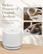 Essential Oil Diffuser, Ceramic Diffuser for Essential Oil Large Room Diffusers,Ultrasonic 280ml Aromatherapy Diffuser with Essential Oil, Bedroom Vaporizer Cool Mist Humidifier for Home Office