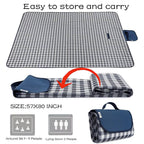 Extra Large Picnic Blanket Beach Blankets, Outdoor Foldable Waterproof Sand Mat for Beach Camping Hiking Travel Family Concerts Grass Park Music Festival Lawn Mats (Dark Blue, 80x60inch)