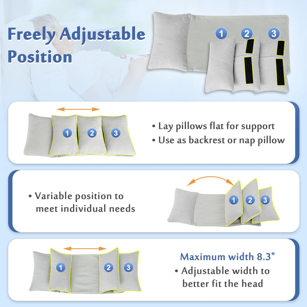 Mybow Neck Stabilizer Wedge Surgery Pillows for Sleeping Upright Head Straight Medical Positioning Wedge Recliner Wheelchair Neck Support Side Sleeper Head Positioner Elderly Disabled Bedridden