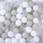 MoonxHome Ball Pit Balls for Toddlers, BPA Free Crush Proof Plastic Toy Balls for Ball Pit, Children's Water Toys, Ideal Gift for Christmas for Play Tent 2.15" Pack of 100 White Clear and Light Grey