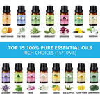 SACATR Essential Oil Diffusers，550ml Oil Diffuser with 15x10mL Essential Oils，Aromatherapy Diffuser with Ultrasonic Technology, Diffusers for Essential Oils Large Room, Home Office