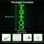 Green Tattoo Neon Sign Tattoo Wall Decor Neon Light Dimmable Tattoo Led Sign Beauty Salon Neon Sign, Custom Shop Neon Sign Man Cave Led Sign USB Business Neon Sign