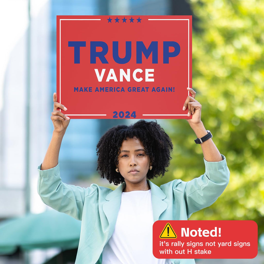 Trump sign, Trump Vance Sign, 9-pack 18" x 12" Double-Sided Trump Vance 2024 Sign, Support Trump Vance 2024 Campaign, Trump Vance Rally signs 2024, MAGA, Make America Great Again