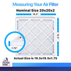 Filter King 20x20x2 Air Filter (MERV 8) (12-Pack) Dust & Allergy Control AC Furnace Filters, MADE IN USA, HVAC, Pleated, Electrostatic (Actual Size: 19.5 x 19.5 x 1.75)