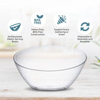 Posh Setting - Clear Plastic Serving Bowls for Party, Angled Bowls, Disposable Chip Bowls, Candy Bowls for Party Table, Salad and Fruit Bowls for Party, Wedding Serving Bowls-Clear, 20 OZ, 5 Pack