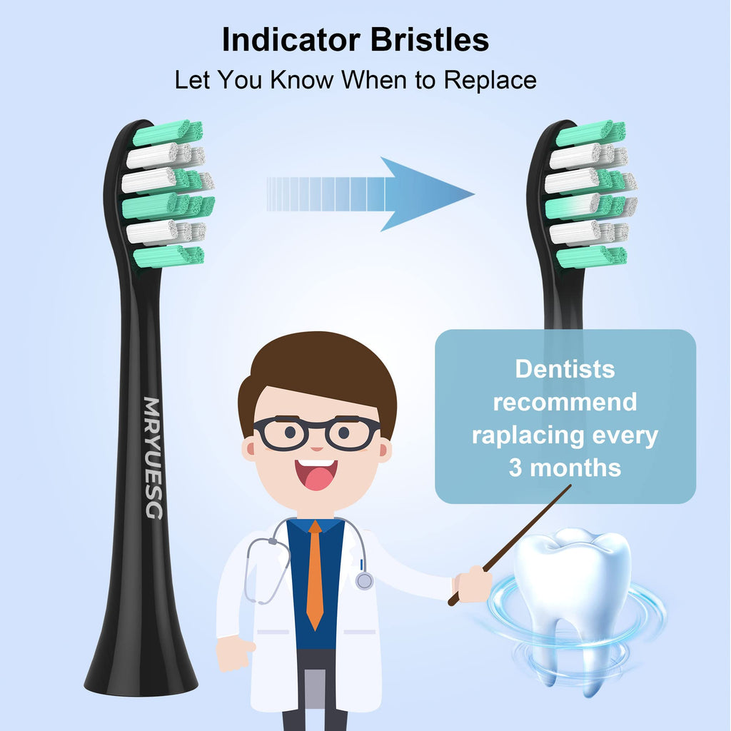 MRYUESG Replacement Heads Compatible with Philips Sonicare 10 Pack, Electric Tooth-Brush Head for Phillips, Black