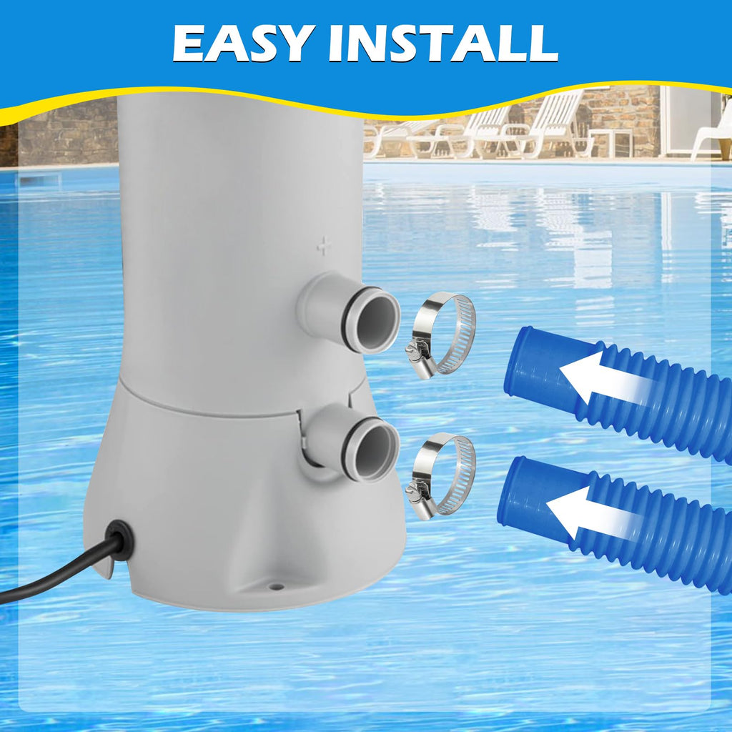 3 Pcs 1.25" Pool Hose, 59" Long Accessory Pool Pump Replacement Hoses, Compatible with All Above Ground Pool Filter Pumps that Use 1 1/4 Diameter Hoses