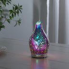 MAXWINER Essential Oil Diffuser 3D Glass Angel Aromatherapy Diffuser, Ultrasonic Cool Mist Oil Diffuser, Auto Shut-Off, Timer Setting, 7 Colors LED Lights Changing for Home, Office, Spa 120ml