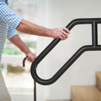 Auroras Hand Rails for Outdoor Steps, 28.7" Outdoor Handrail - Auroras Wall Mount Handrail, Handrail for 1-3 Steps, U-Shaped Handrails for Kids, Elderly, Pregnant Women, Disabled (Black)