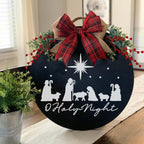 Christmas Stencils 12” Christmas Stencil for Wood Round Xmas Stencil for Painting Holiday Stencils Merry Christmas Holy Night Drawing Templates for Door Hanger Porch Wreath Home Decor
