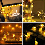 Metaku Globe String Lights Fairy Lights Battery Operated 16.4ft 50LED String Lights with Remote Waterproof Indoor Outdoor Hanging Lights Decorative Christmas Lights for Home Party Patio Garden Wedding