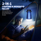 Swift Catch Bug Zapper Outdoor, Mosquito Zapper 2 in 1 with LED Night Light, Odorless and Physical Mosquito Killer, 4000V Electric Fly Zapper for Outside, Patio, Backyard, Garden