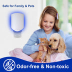 Bug Parking Flying Insect Trap, Plug-in UV Light for Gnats, Fruit Flies and Houseflies, Silent Sticky Catcher for Indoor Use, 1 Device & 5 Refills