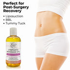 Lymphatic Massage Oil for Natural Lymphatic Drainage | Massage Oil for Massage Therapy | Premium Quality with Arnica & Lavender Oil | for Post Surgery Recovery & Detox | 8oz by Brookethorne Naturals