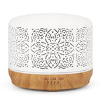 Earnest Living Essential Oil Diffuser White Ceramic Diffuser 500 ml Timers Night Lights and Auto Off Function Home Office Humidifier Aromatherapy Diffusers for Essential Oils