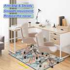 Orange Blue Office Chair Mat - 48"x36" Anti-Slip Rug for Hard Floor