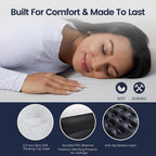OhGeni Queen Air Mattress with Built in Pump, Blow Up Colchones Inflables Mattress for Guests, Foldable Portable Air Mattresses with Carrying Bag, 18" Raised Elevated Air Bed for Camping,Black Airbed