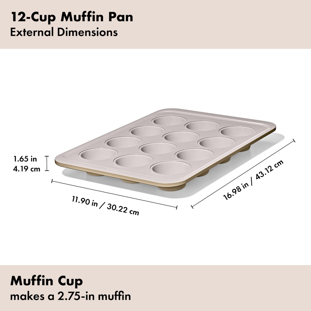 OXO Good Grips Non-Stick Pro Ceramic Coated Metal Bakeware 12 Cup Muffin Pan – Biscuit