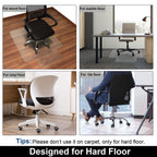 AiBOB Office Chair Mat for Hardwood Floor, 36 X 48 inches, Hard Floor Chair Mats Under Computer Desk, Easy Glide for Rolling Chairs, No Curling
