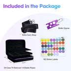 PUDEKO Essential Oil Storage Carrying Case for Holds 5/10/15ml 88 Bottles with Free Writable Labels Opener, Young Living Oils Premium Aromatherapy Travel Organizer Cosmestic Bag