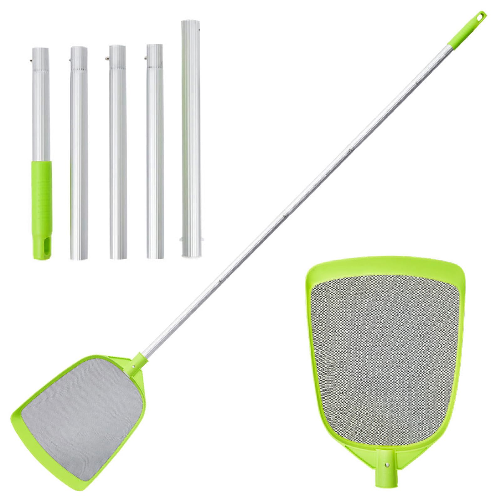 Sepetrel Pool Skimmer Net- Total Length 72 inches Rake with Pole,Accessories for Cleaning Inground/Above Ground Swimming Pool, Pond,Spa and Hot Tub Leaf Debris