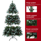 SENNOUL Prelit Christmas Tree with Lights 6ft - Premium Artificial Christmas Tree, with 874 Branch Tips and 250 Warm Lightsm, Support Automatique, Easy Assembly,Perfect Choice for Xmas Decorations