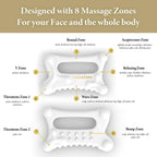 THERATEMS Natural Ceramic gua sha Massage Tool, face and Body guasha, Lymphatic Drainage Trigger, guasha Board, face Lift, Muscle Relief Massage Board