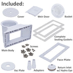Rx Clear Heavy Duty Wide-Mouth Complete Thru-Wall Skimmer Kit for Above-Ground Swimming Pool | Made of Non-Corrosive Abs Plastic | Chemical Resistant | White