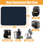 Amerbro Heat Resistant Mats for Countertop - Fireproof 16x20in Heat Resistant Mats for Air Fryer - Kitchen Countertop Protector for Air Fryer, Coffee Maker, Stand Mixer, Toaster, Oven - Blue - 2PCS