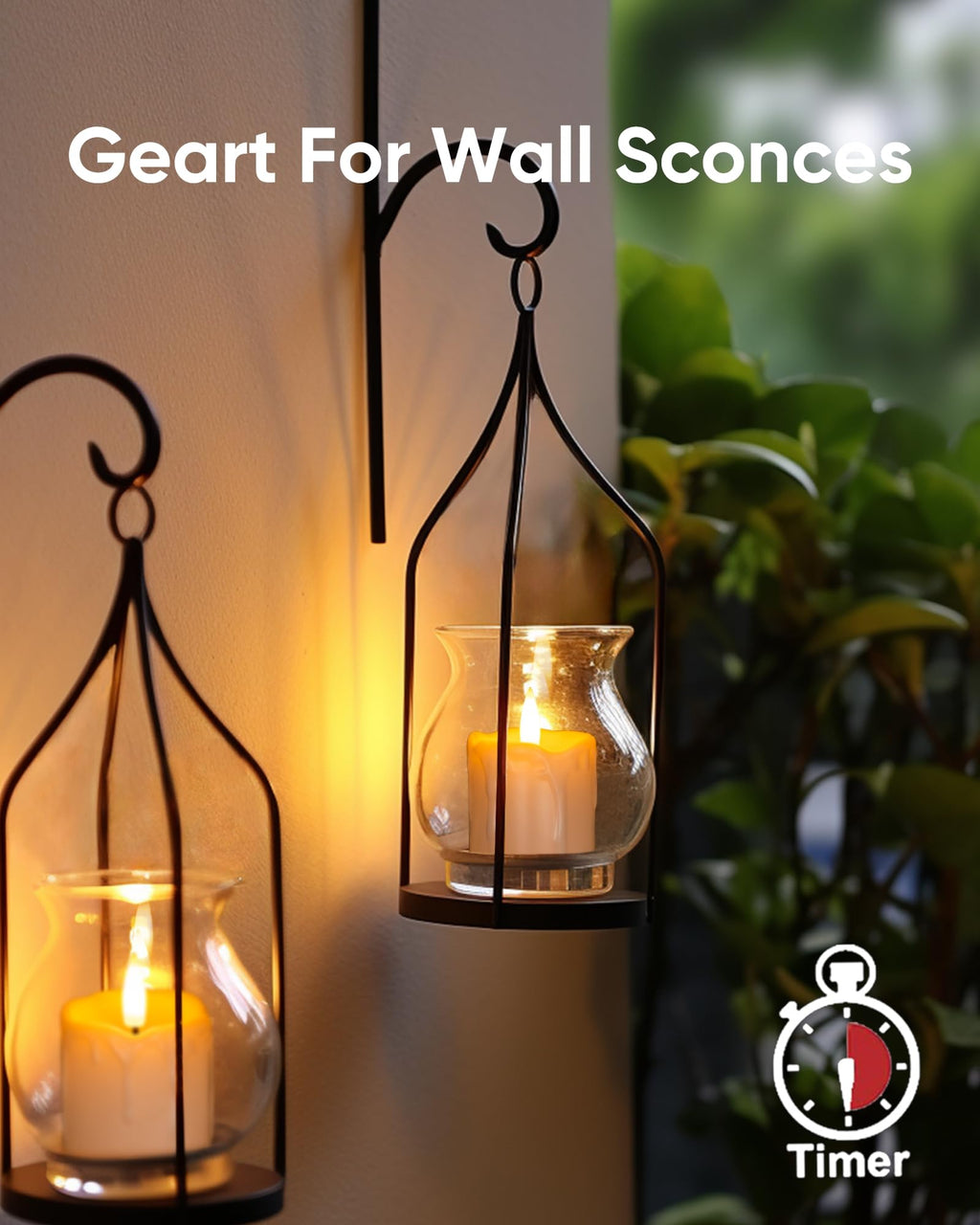 Homemory 2" x 2" Timer Flickering Flameless Votive Candles, Realistic White Battery Operated Candles, 6Pack 400+Hour 3D Wick Electric Fake Candles for Christmas, Wedding, Home Decor
