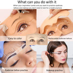 Replaceable Eyebrow Tattoo Practice Face. Permanent Eyebrow Tattoo Makeup Silicone Fake Dkin. Micro Dpray Plastic Eyebrow Fake Skin On Eyebrows. Equipped With Six Interchangeable Skins (Yellow)