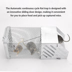 Humane Mouse Trap, [2024 New] Single Door Continuous Rat Hole Mouse Trap, Combined Automatic Continuous Rat Traps Cage, Easy to Set Mice Catcher for Indoor and Outdoor, Sensitive Pedal Rat Trap (1pc)