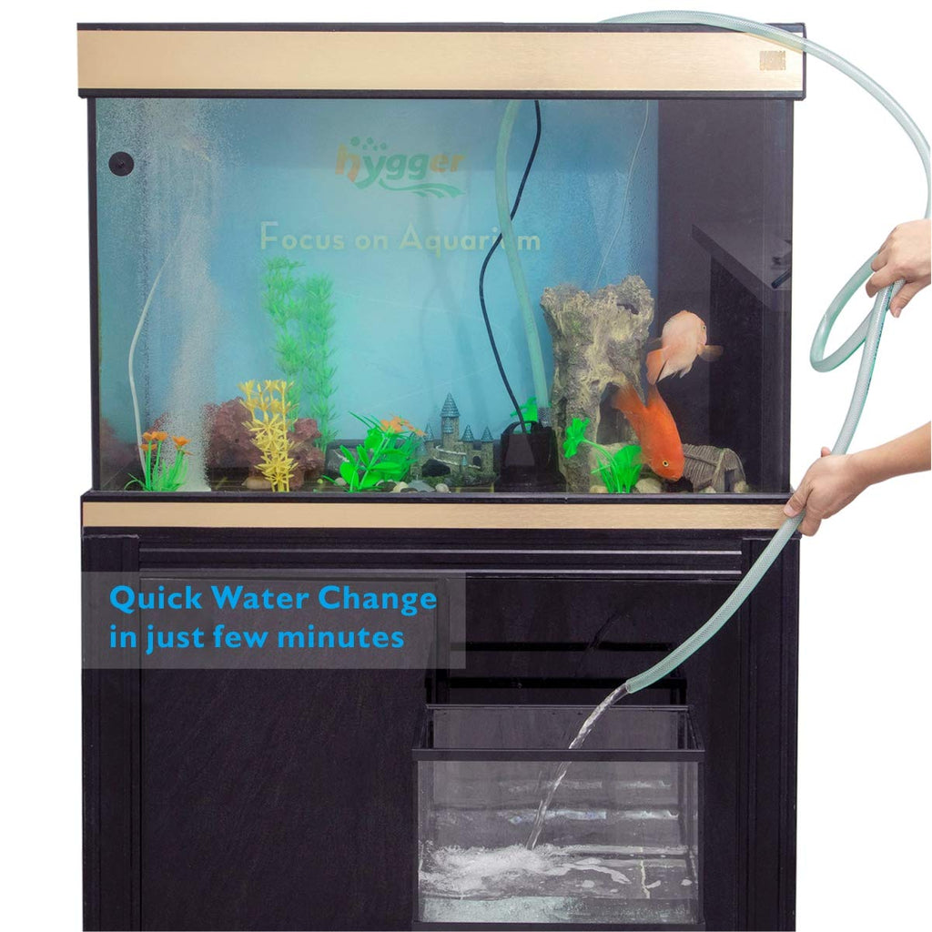 hygger 1060 GPH Quick Water Change Aquarium Pump Submersible Fountain Water Pump Fish Tank Pond Drain Transfer Pump with 2 Adaptors Black