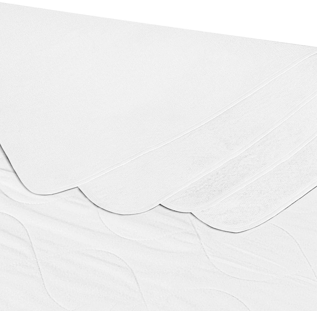 Utopia Bedding (Pack of 4) Waterproof Incontinence Pads Quilted Washable & Absorbent Bed Pad for Adults and Kids 34 x 52 inches (White)
