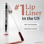 Lip Liner STAY-N Peel Off Lip Stain — Long Lasting Waterproof Lip Tint with Hyaluronic Acid & Vitamin E — Transfer Proof Matte Finish, Vegan & Cruelty-Free (First Bloom)