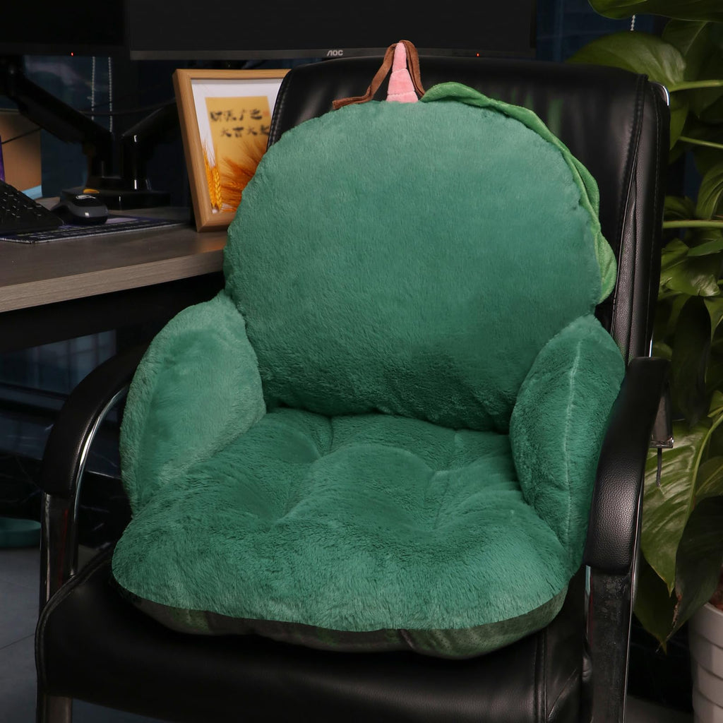 QYA Cute Chair Cushion, Soft Seat Cushions for Office Desk, Kawaii Chair Pillow for Gaming, Comfy Floor Seating for Adults, Bedroom Playroom Dining Living Room Decor, 17"x16.5", Green